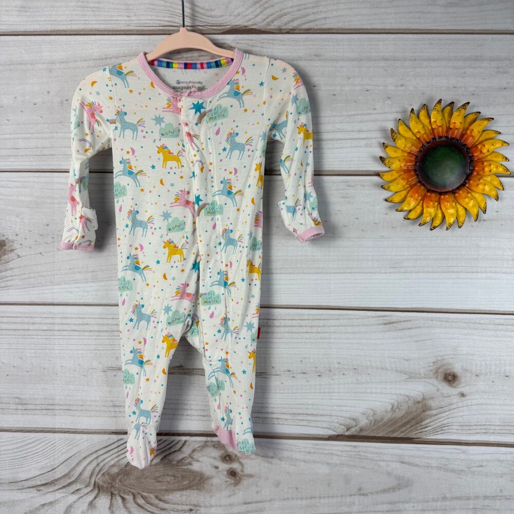 Magnetic Me Newborn Unicorn Rainbow All Magic Sleepwear Footie Pajamas 5-8 lbs